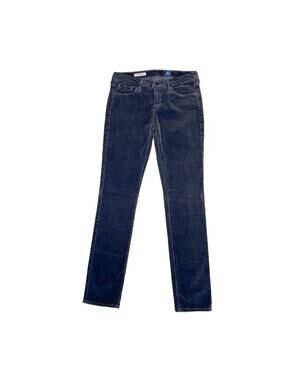 AG ADRIANO GOLDSCHMIED Charcoal Gray Corduroy The Stevie Slim Straight Size 27R